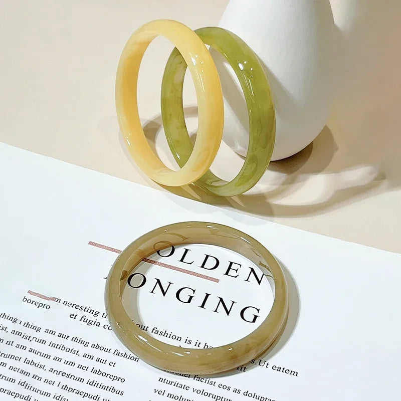 3pcs New Vintage Resin Acrylic Bangle Set