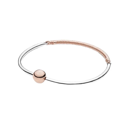 925 Sterling Silver Bracelet with Shiny Heart Shape – Leather Cord Bracelet with Clasp