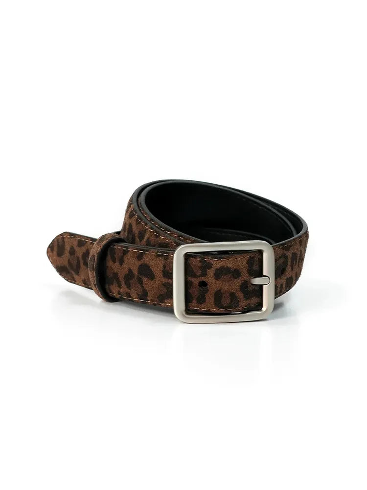 Fashion Women Suede Belt with Silver Square Buckle Leather Waist Accessory for Jeans Pants And Dress
