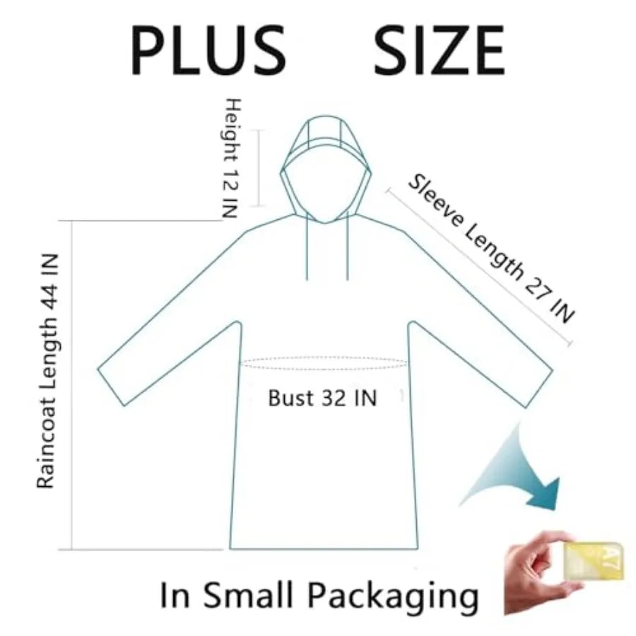 Disposable Rain Poncho Emergency Ponchos Rain Coat for Adults Women Men Compact Size 7 Packs 7 Color with Hood