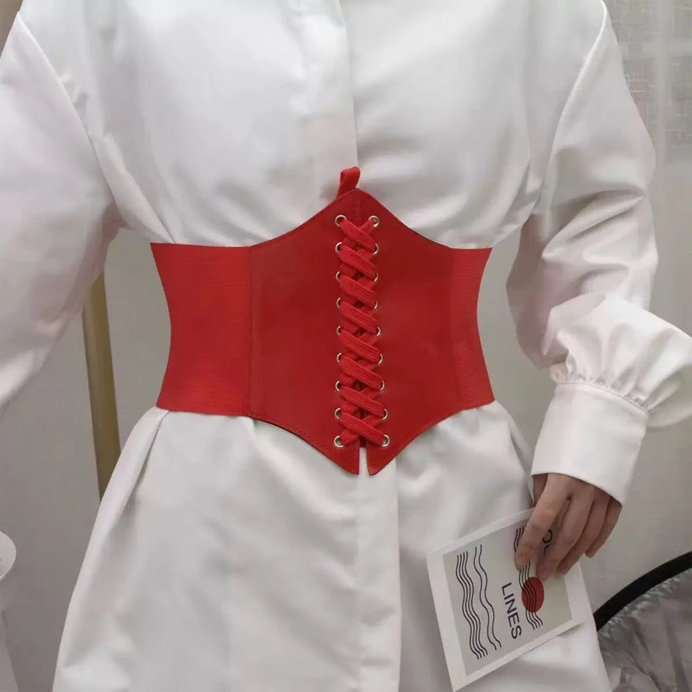 Women's Corset Body Shapewear Sexy Wide Leather Belt Cummerbunds Strap Belts for Women High Waist Slimming Corsets and Bustiers