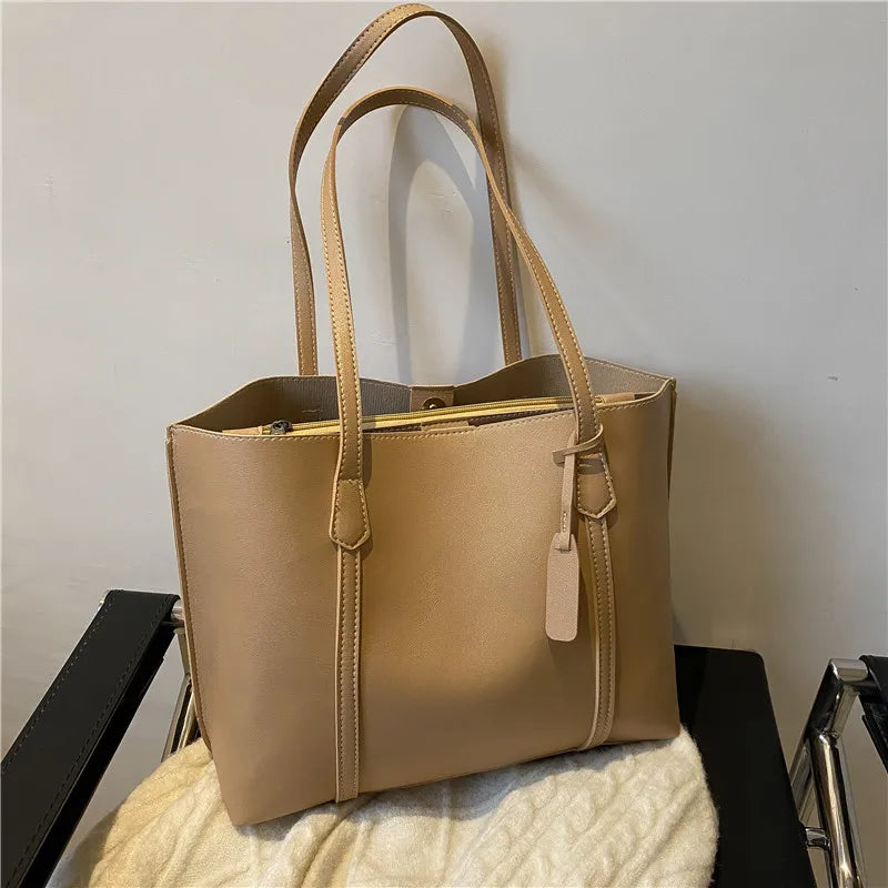 Large Capacity Bag, New Soft Leather Tote Bag
