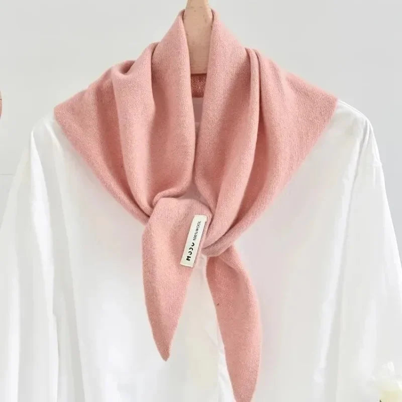 100% Australian Wool Knitted Triangle Scarf Shawl