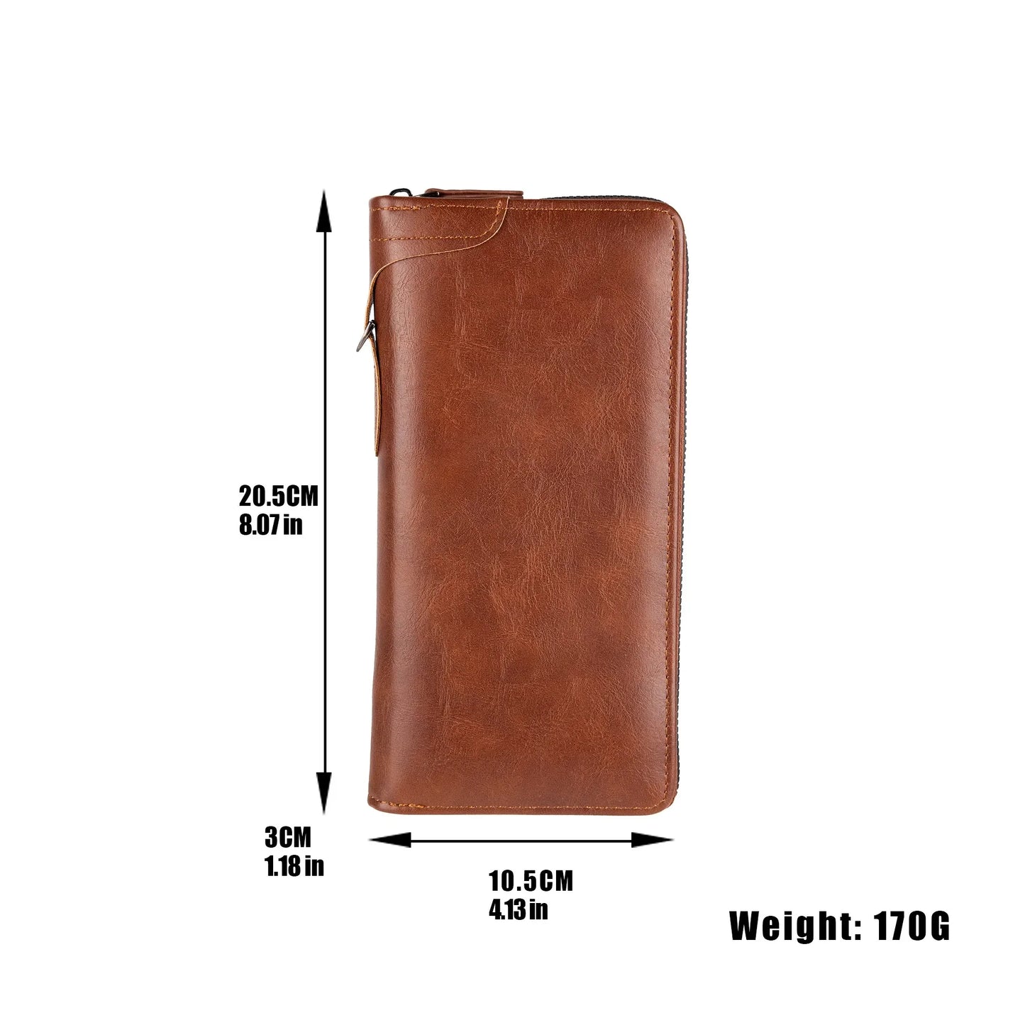 Long Zipper Wallet RFID Blocking