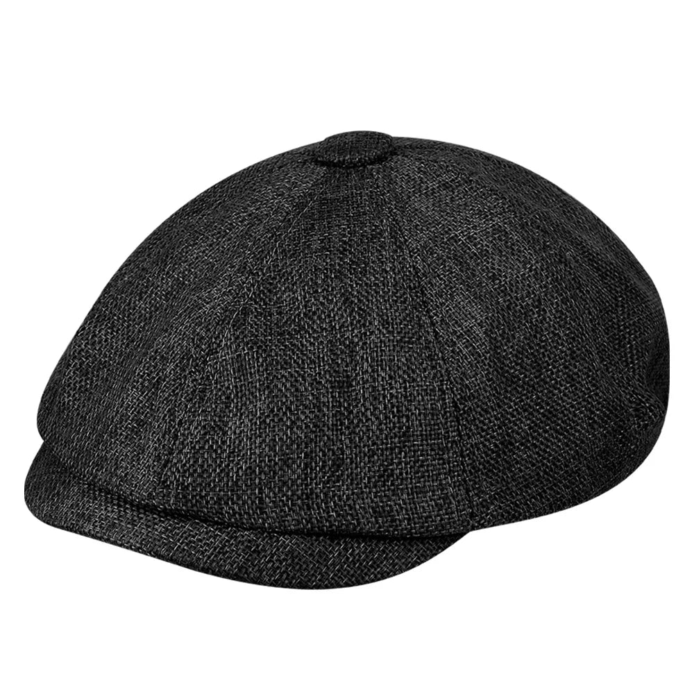 Men's Herringbone Tweed Hat Flat