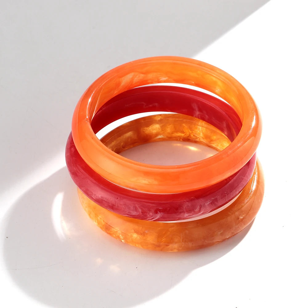 3pcs New Vintage Resin Acrylic Bangle Set