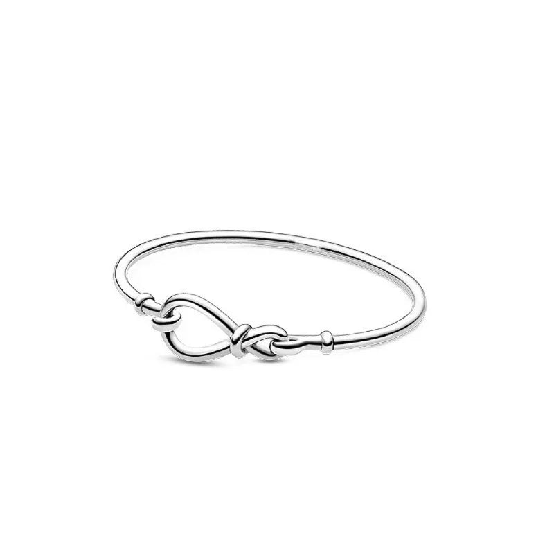 925 Sterling Silver Bracelet with Shiny Heart Shape – Leather Cord Bracelet with Clasp