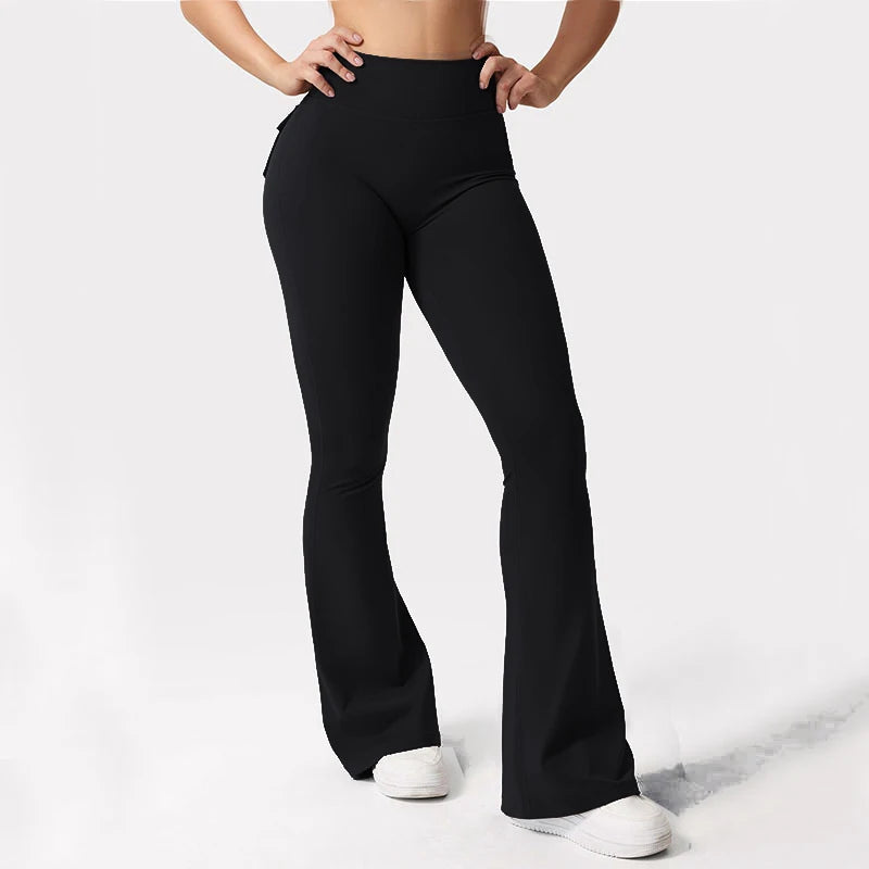 Yoga Flare Trousers, High-Waisted Tummy-Control
