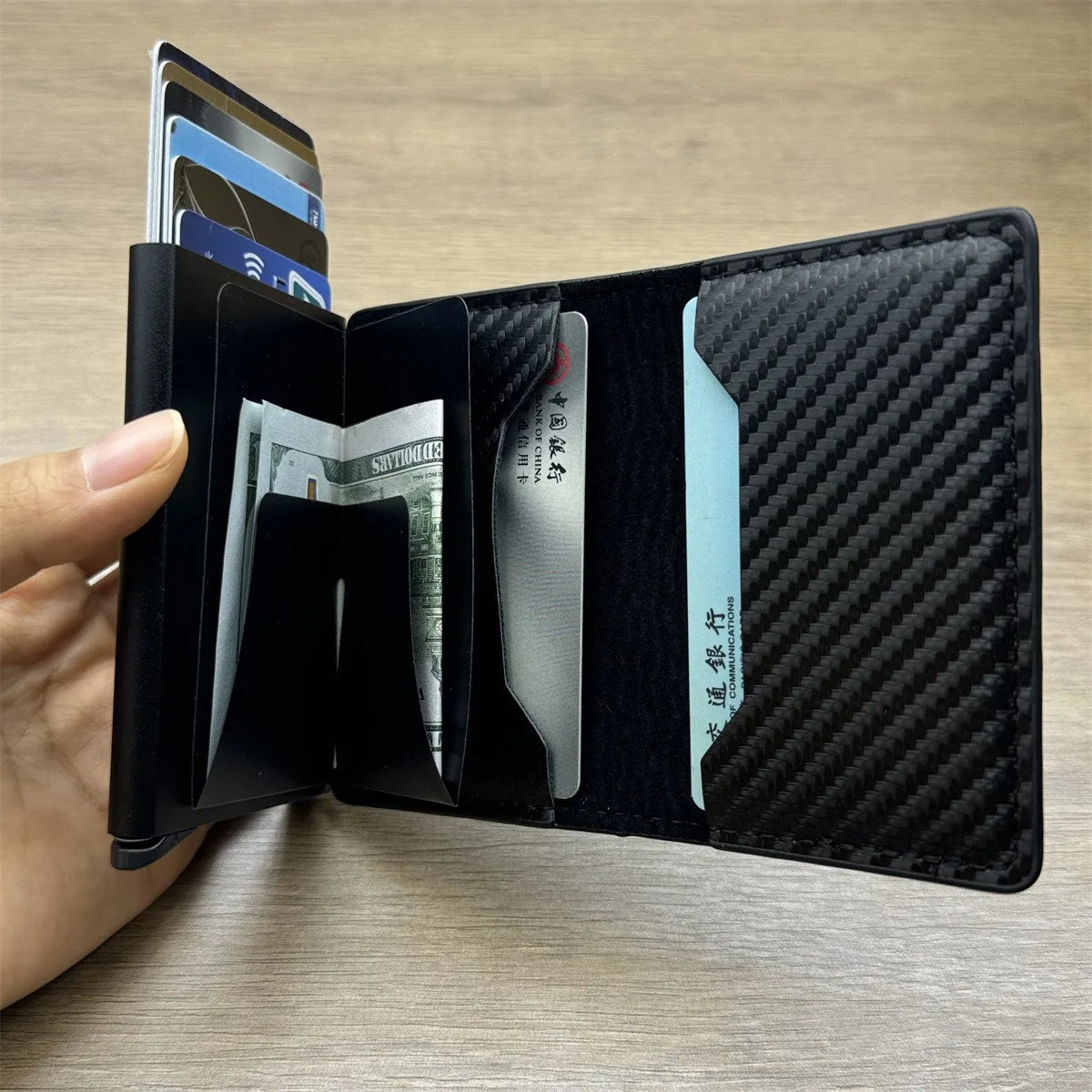 RFID Blocking Wallet-Automatic Pop-up Wallet
