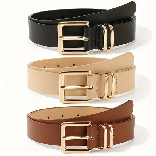 Women's Faux Leather Pin Buckle Belt