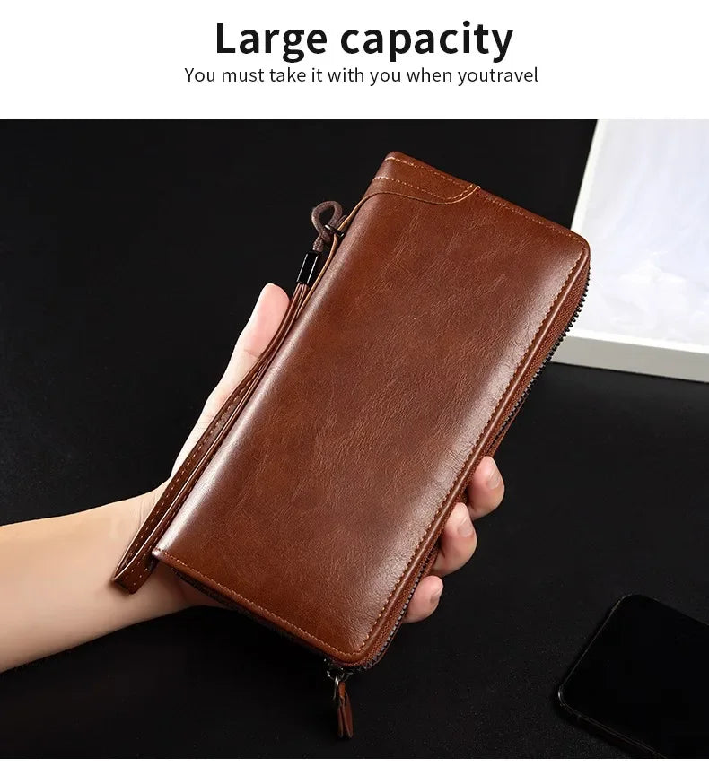 Long Zipper Wallet RFID Blocking