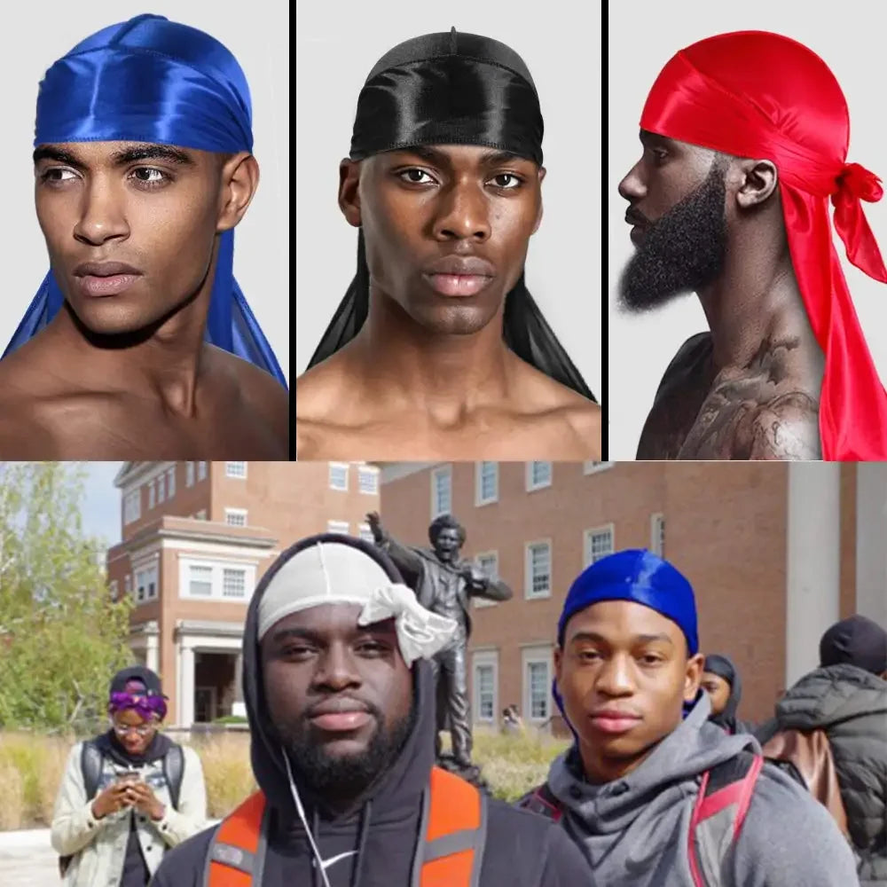 Solid Color Silk Satin Durag Headwear