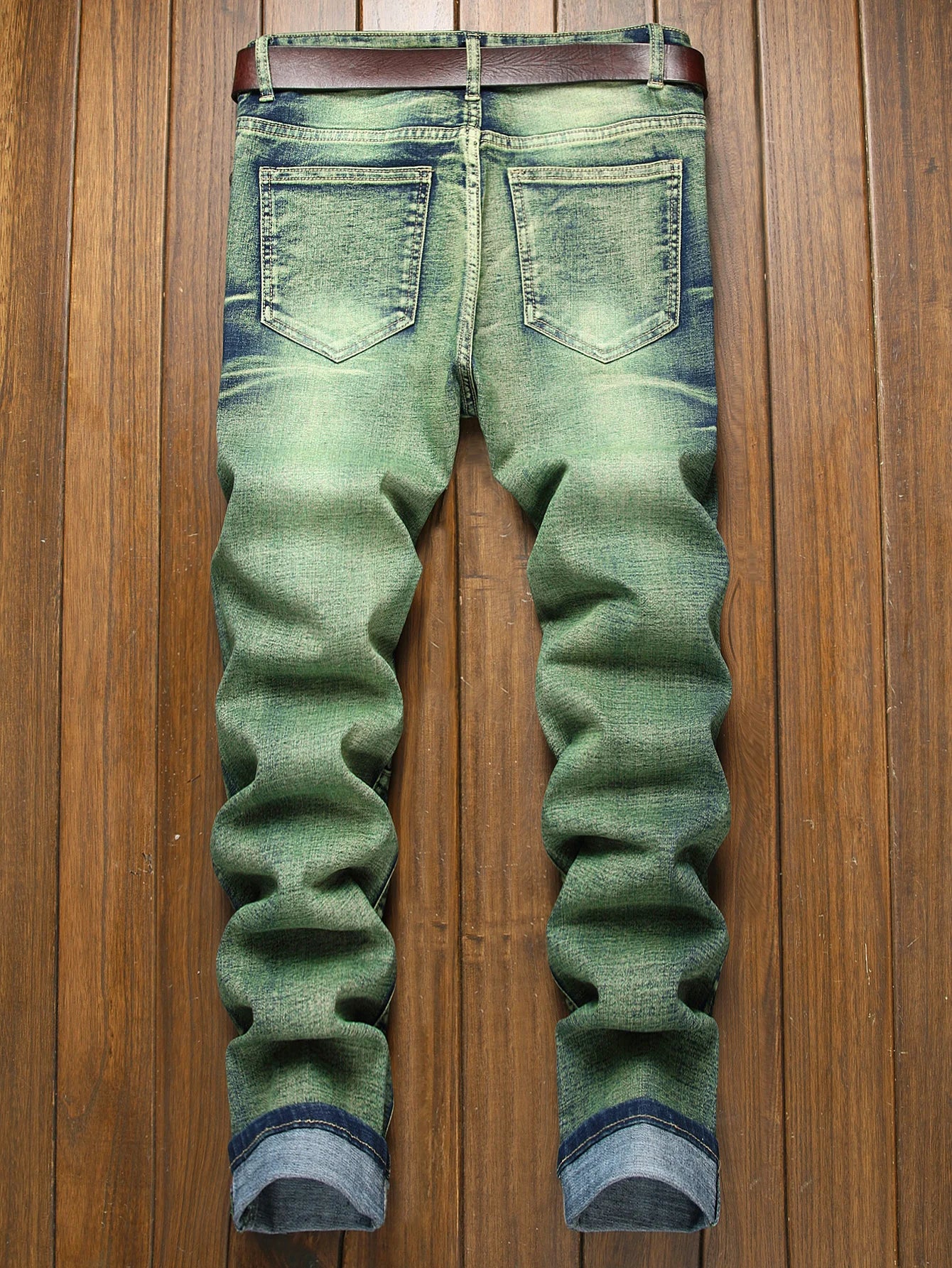 Stylish Mid Stretch Slim Fit Jeans - Men's Mid Waist Distressed And Ripped Denim Jeans