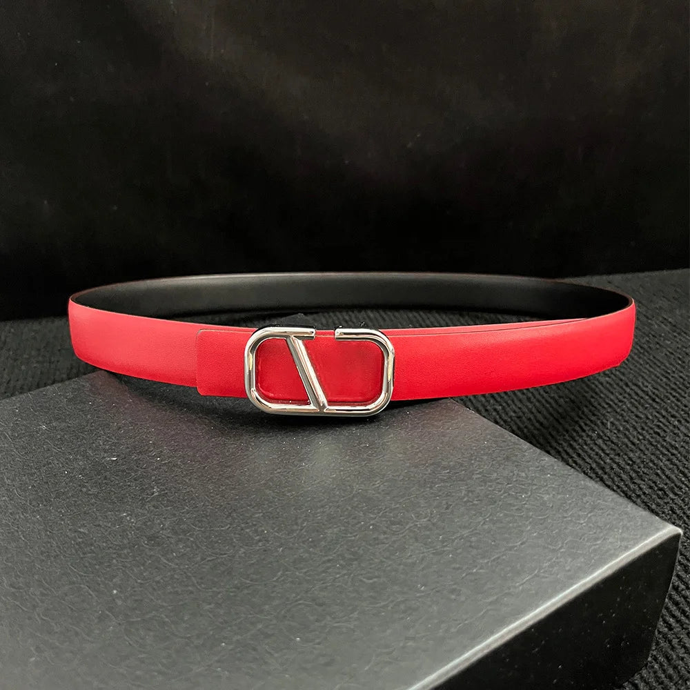 Women's ‌real Leather Belt, High-end Italian Brand Women's Belt, Personalized Business Belt, Versatile Fashion Accessory for Jeans. Suitable for Pairing with Dresses, Trendy Luxury Brand Girl Style Belt, Can Be Used on Both