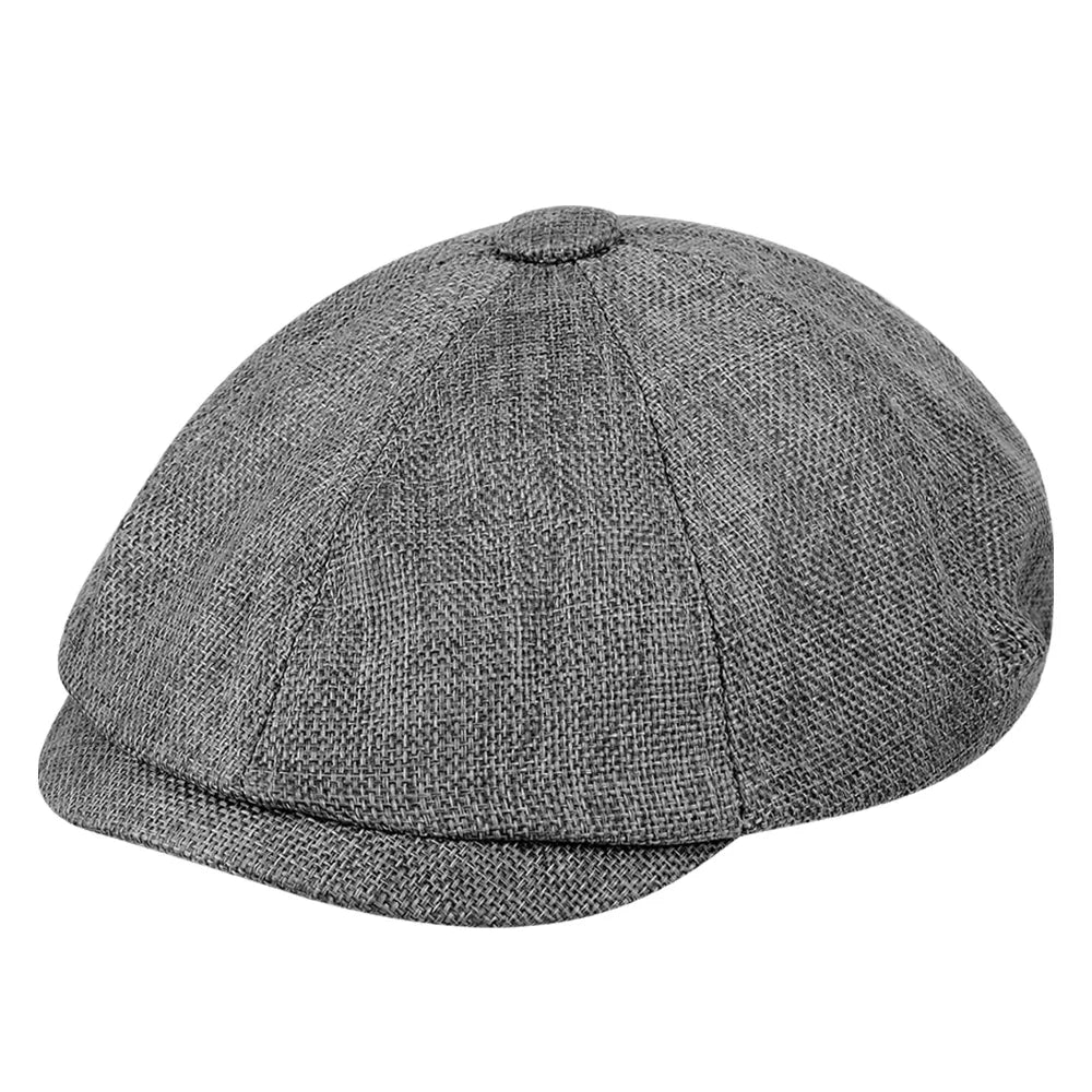 Men's Herringbone Tweed Hat Flat