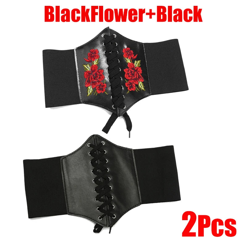 Women's Corset Body Shapewear Sexy Wide Leather Belt Cummerbunds Strap Belts for Women High Waist Slimming Corsets and Bustiers