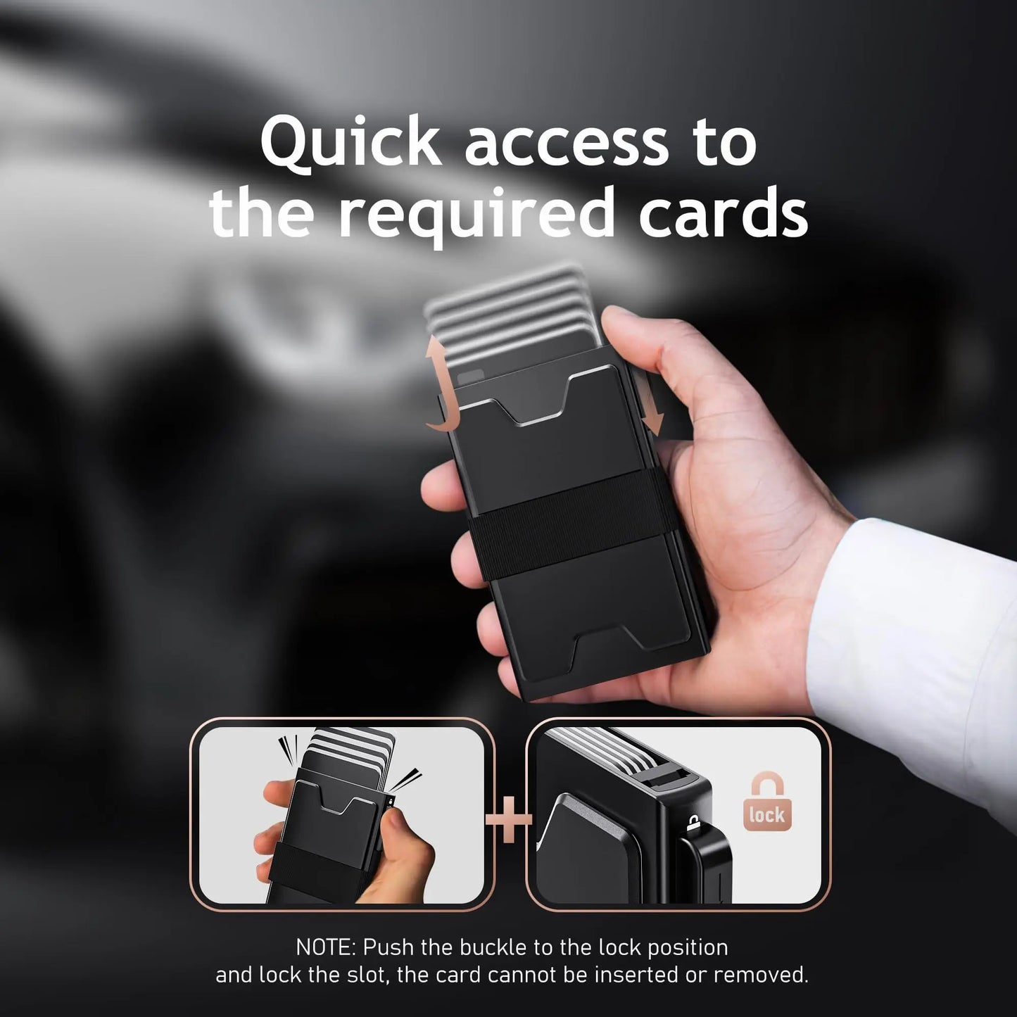Slim Wallet, RFID Blocking, Metal Pop Up Wallet with Cash Band