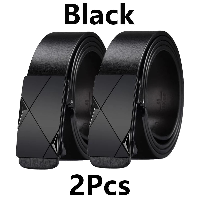 Stylish Men's PU Leather Belt Fashion Belts for Daily Leisure Festival Work Business Pants Automatic Metal Buckle Luxury Belts