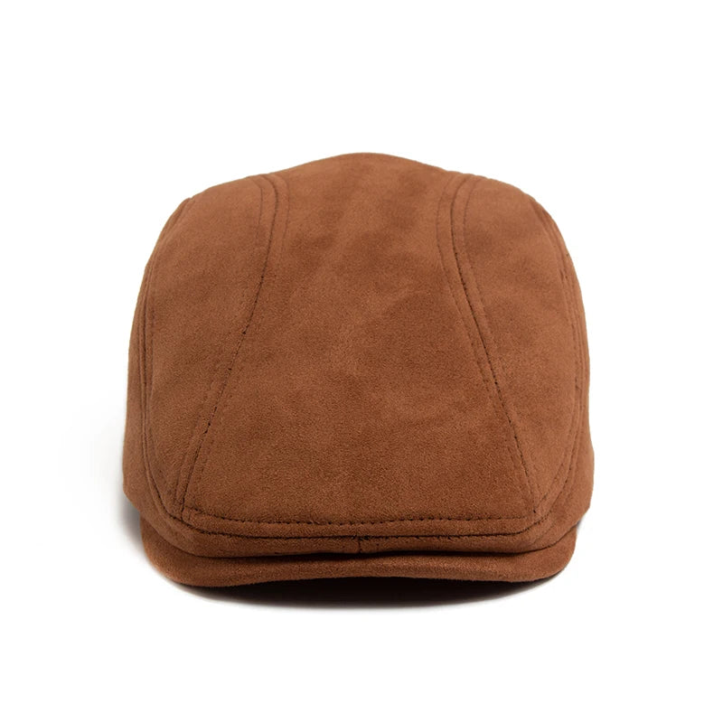 Suede Autumn Winter Beret Fashion Vintage Men Women Newsboy Hat
