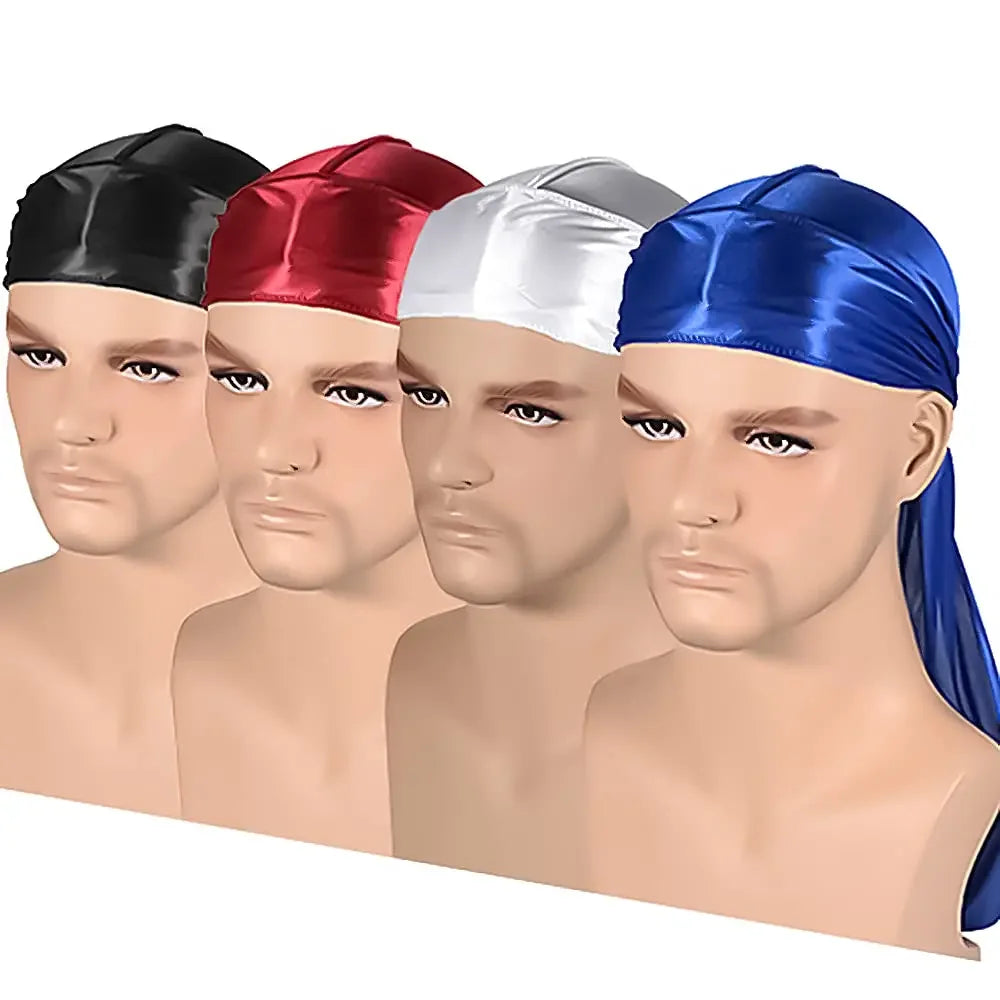 Solid Color Silk Satin Durag Headwear